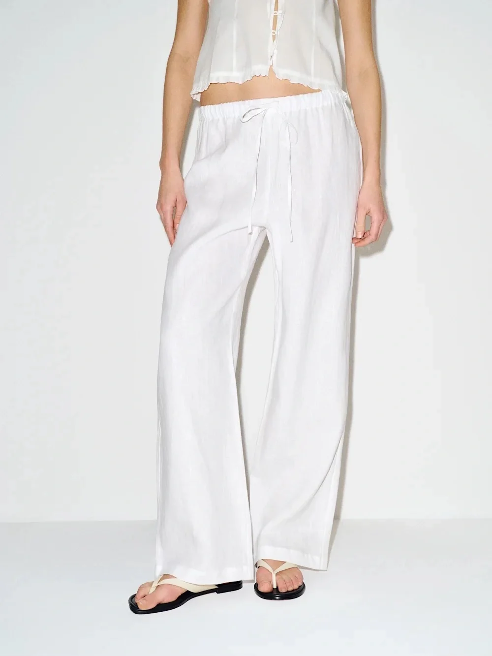 Reformation Olina Linen Pant White Size S NWT